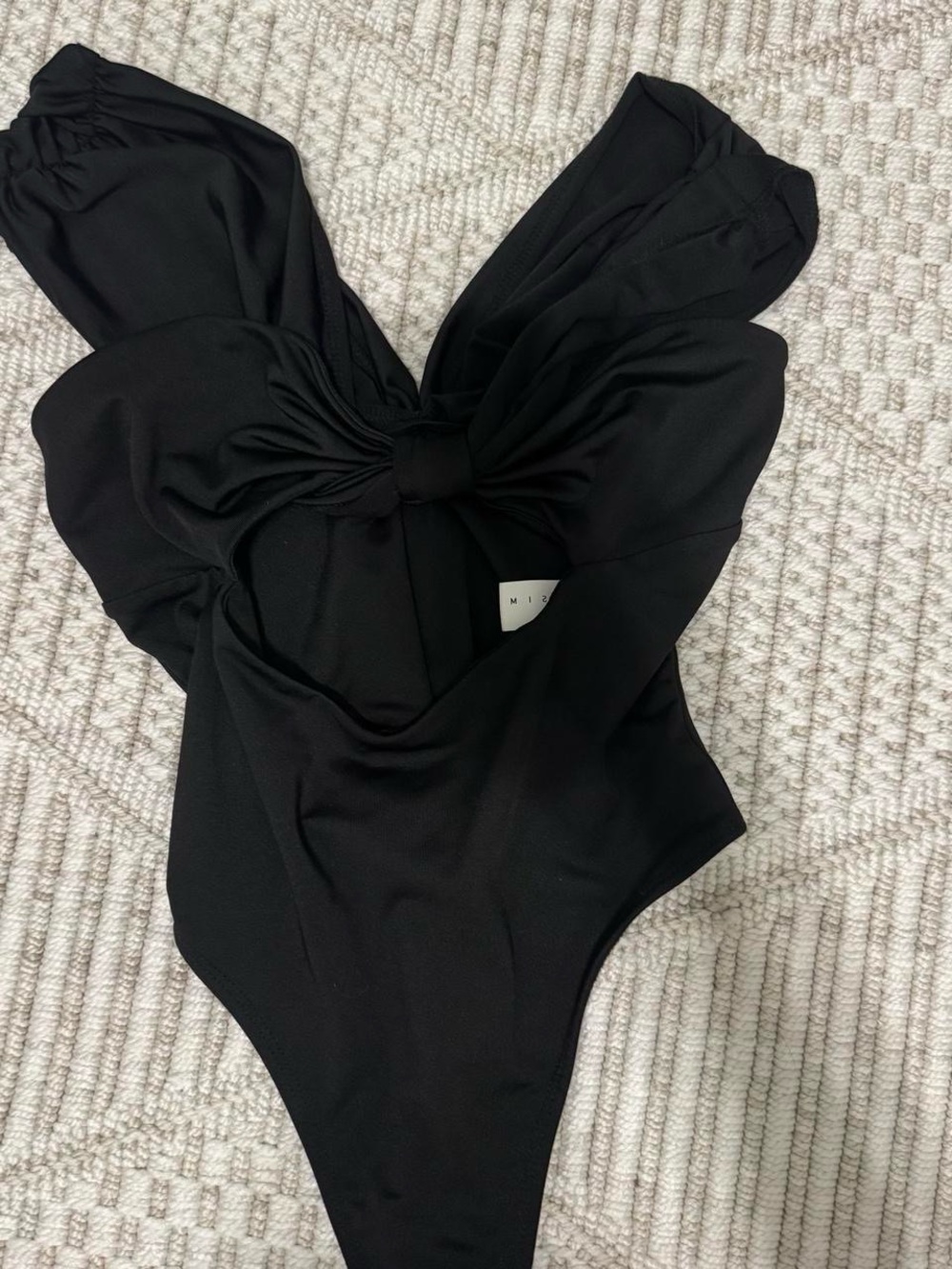 Missguided + Black Twist-Front Bodysuit